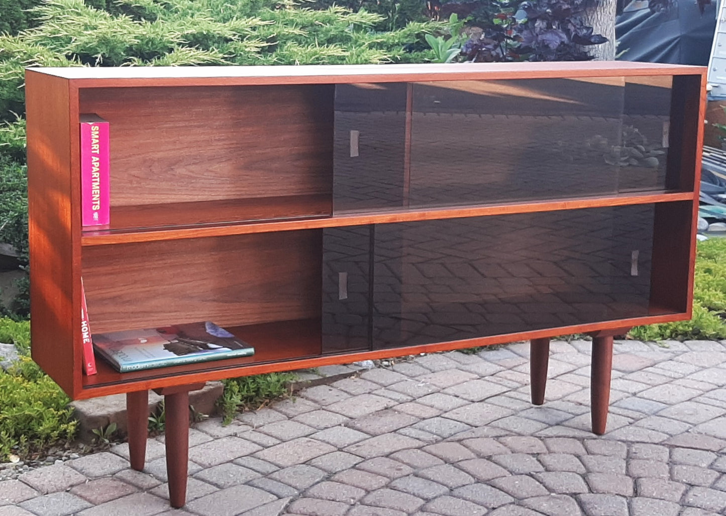 REFINISHED Mid Century Modern Teak Bookcase 5 ft, Perfect