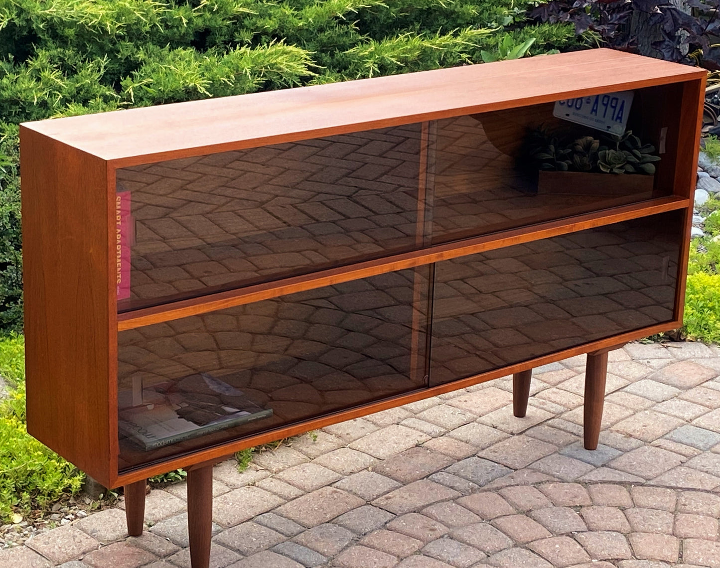 REFINISHED Mid Century Modern Teak Bookcase 5 ft, Perfect