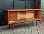 REFINISHED MCM Teak Bookcase Display Media Console 5 ft, Perfect 2