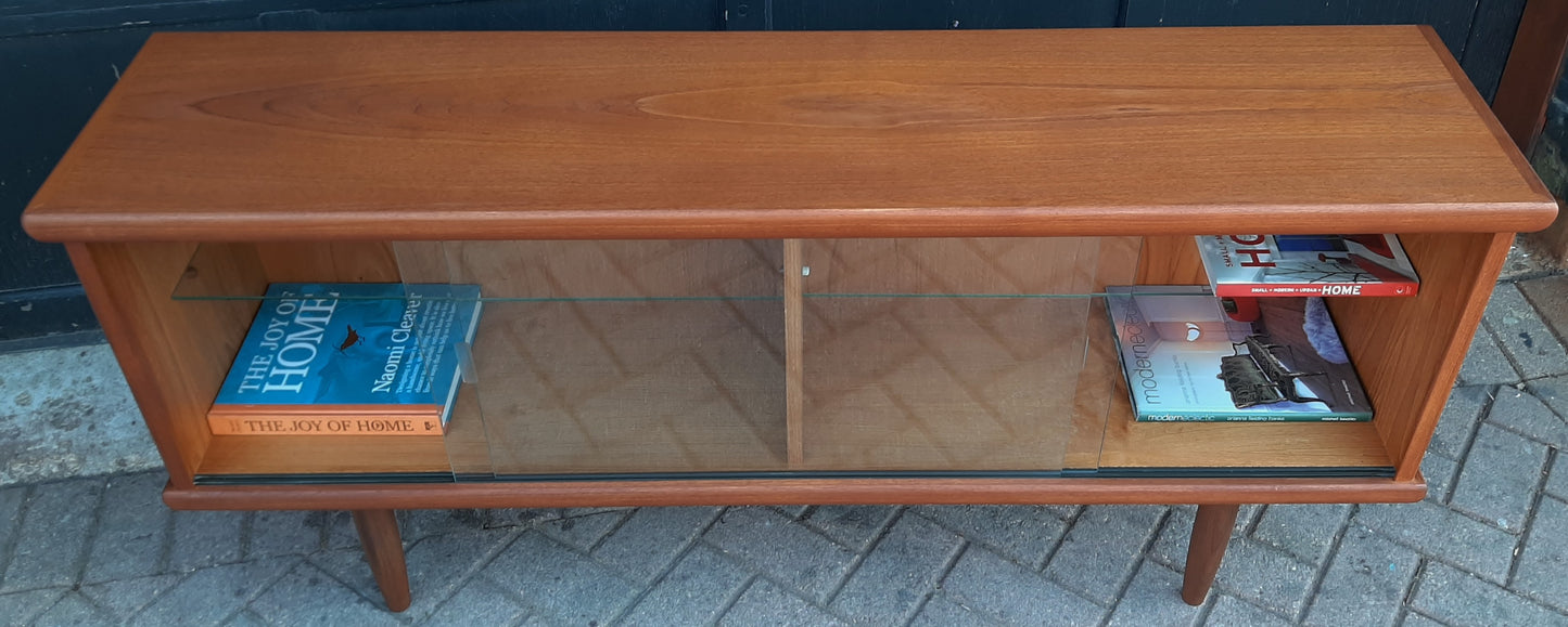 REFINISHED MCM Teak Bookcase Display Media Console 5 ft, Perfect