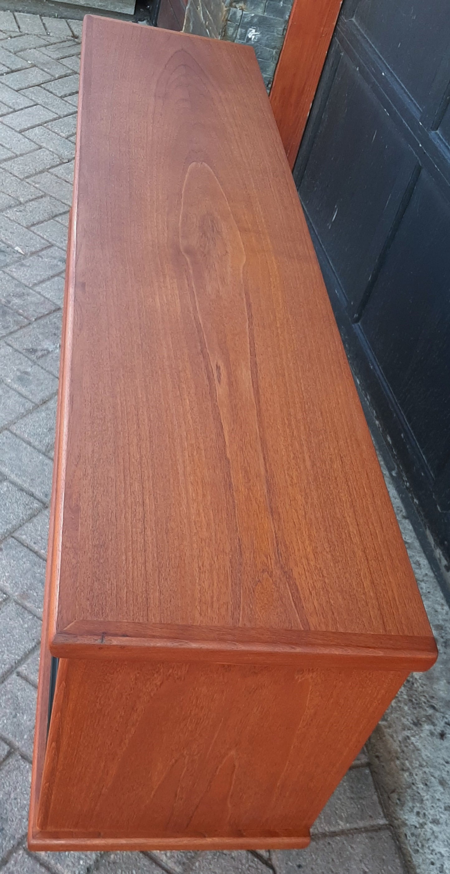 REFINISHED MCM Teak Bookcase Display Media Console 5 ft, Perfect