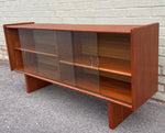 REFINISHED Mid Century Modern Teak Display Media TV Console 55