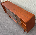 REFINISHED Mid Century Modern Teak Display Media TV Console 55