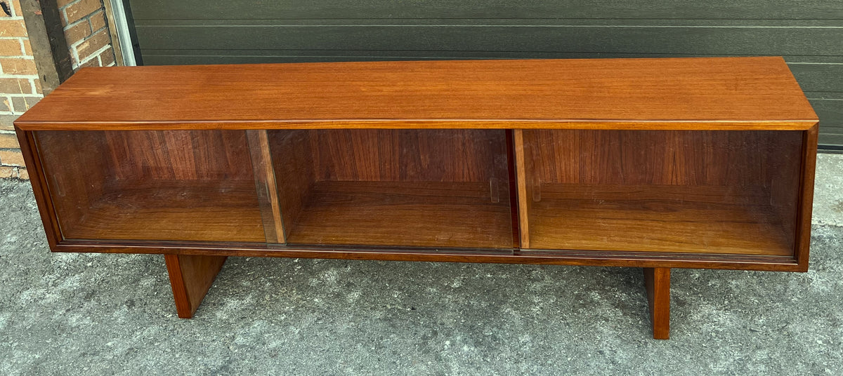 REFINISHED Mid Century Modern Teak TV Console Display 72