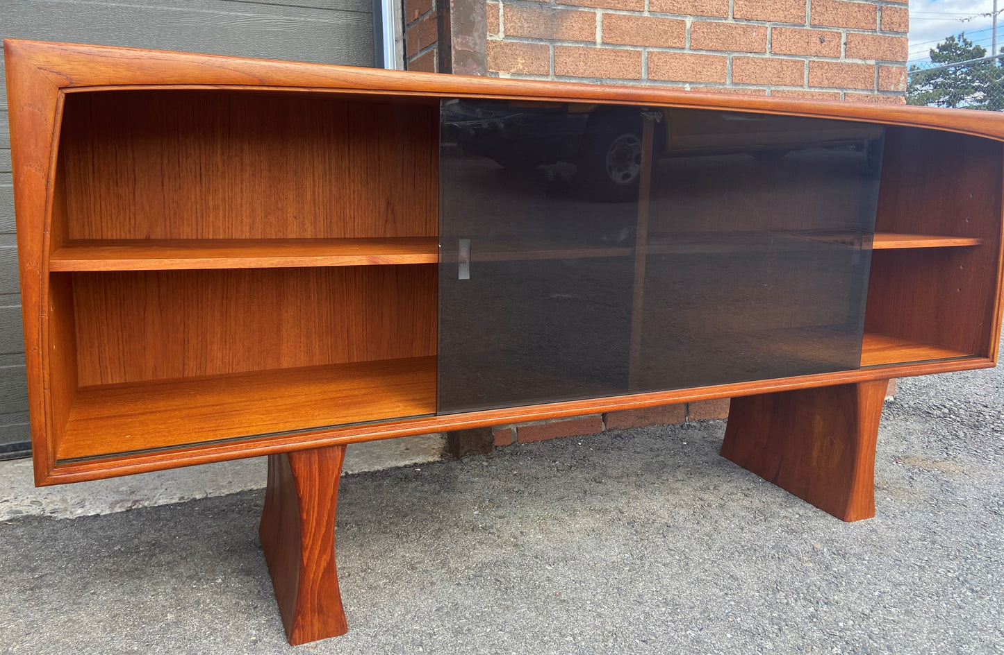 REFINISHED Mid Century Modern Teak Media TV Console 5 ft Perfect