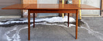 REFINISHED Danish Mid Century Modern Teak Table Draw Leaf, Surfboard, 48