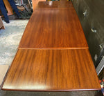 REFINISHED Danish Mid Century Modern Teak Table Draw Leaf, Surfboard, 48