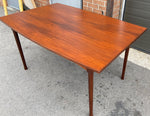 REFINISHED Mid Century Modern Teak Draw Leaf Surfboard shape by RS Associates, 58