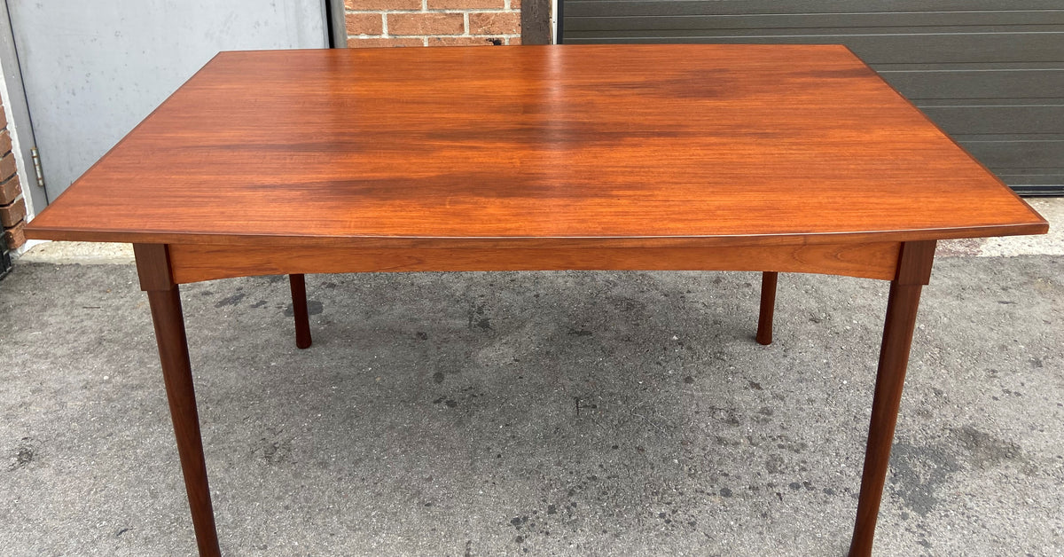 REFINISHED Mid Century Modern Teak Draw Leaf Surfboard shape by RS Associates, 58