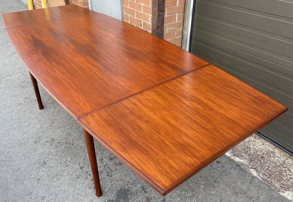 REFINISHED Mid Century Modern Teak Draw Leaf Surfboard shape by RS Associates, 58