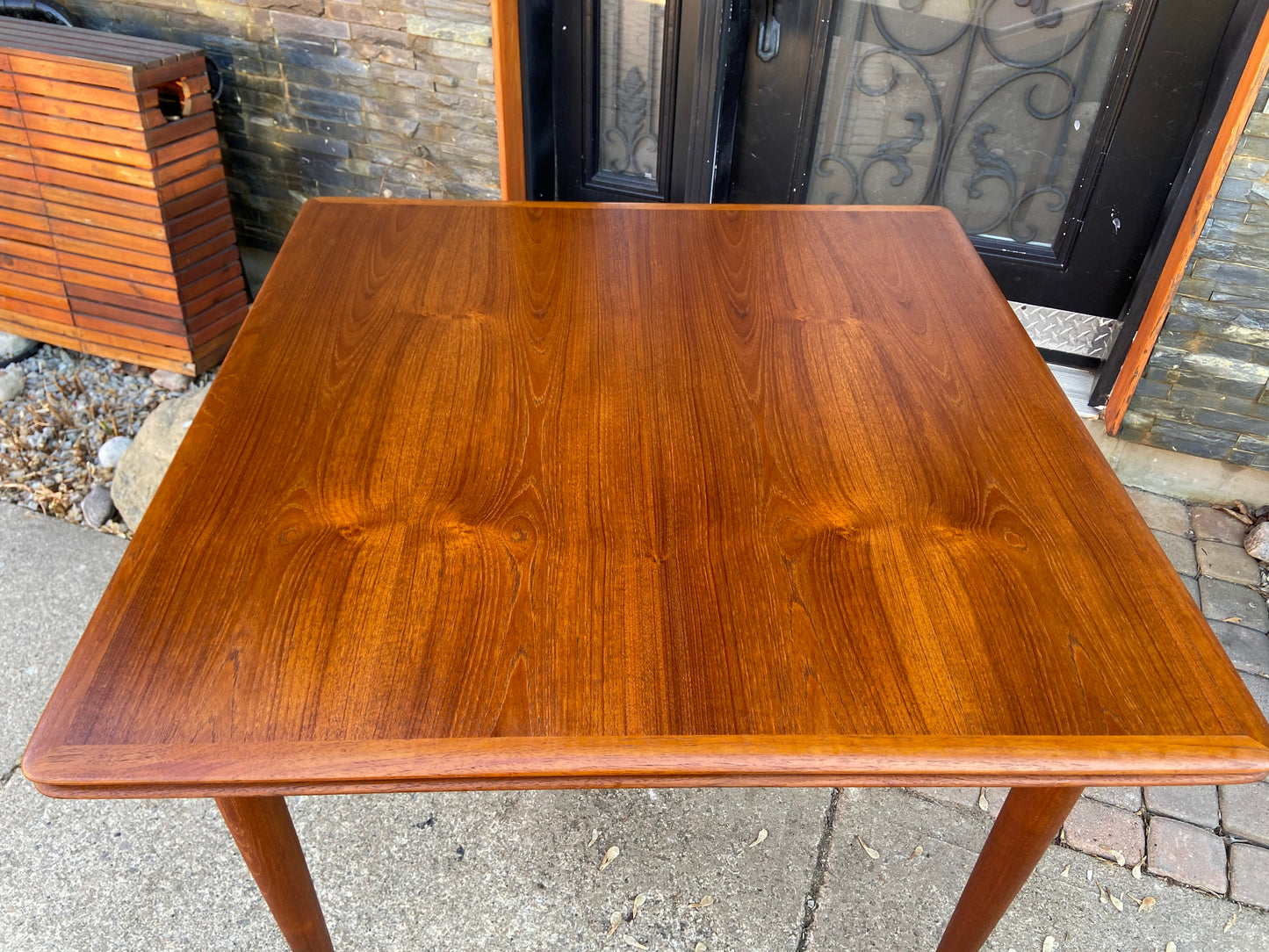 REFINISHED Danish MCM Teak Draw Leaf Table by A. H. Olsen for Skovmand & Andersen, 39"-75", PERFECT
