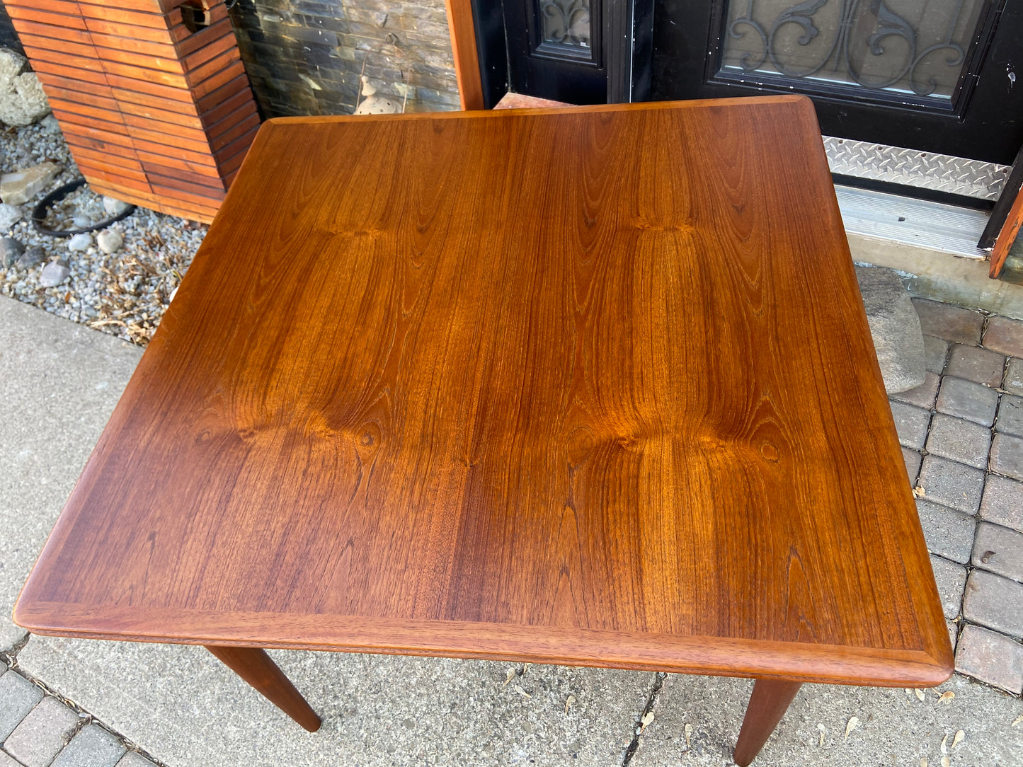 REFINISHED Danish MCM Teak Draw Leaf Table by A. H. Olsen for Skovmand & Andersen, 39"-75", PERFECT