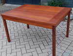REFINISHED Compact MCM Teak Draw Leaf Table 51