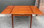 REFINISHED Danish Mid Century Modern Teak Table w 2 Leaves, 33