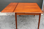 REFINISHED Danish Mid Century Modern Teak Table w 2 Leaves, 33