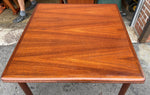 REFINISHED Danish Mid Century Modern Teak Table w 2 Leaves, 33