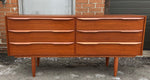 REFINISHED Mid Century Modern Teak Dresser 6 Drawers, Narrow 1