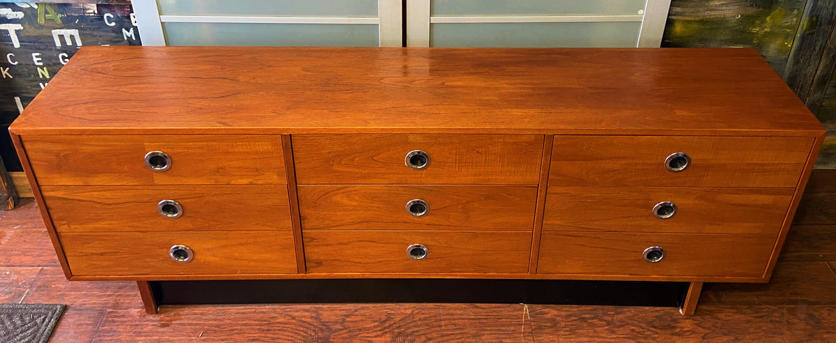 REFINISHED Mid Century Modern Teak Dressers 9 drawers & 5 Drawers, Narrow