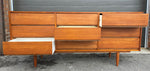 REFINISHED Mid Century Modern Teak Dresser 9 drawers 6 ft 5