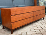 REFINISHED MCM Teak w Rosewood Low Dresser/ TV Console by Reff/ Knoll, 63