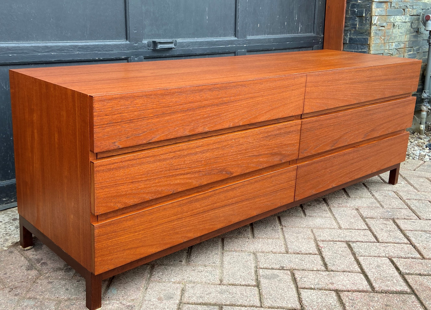 REFINISHED MCM Teak w Rosewood Low Dresser/ TV Console by Reff/ Knoll, 63" PERFECT