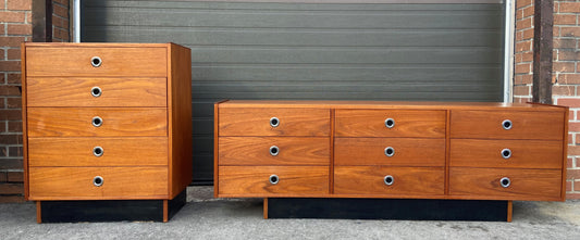 RESTORED Mid Century Modern Teak Dresser and Tallboy