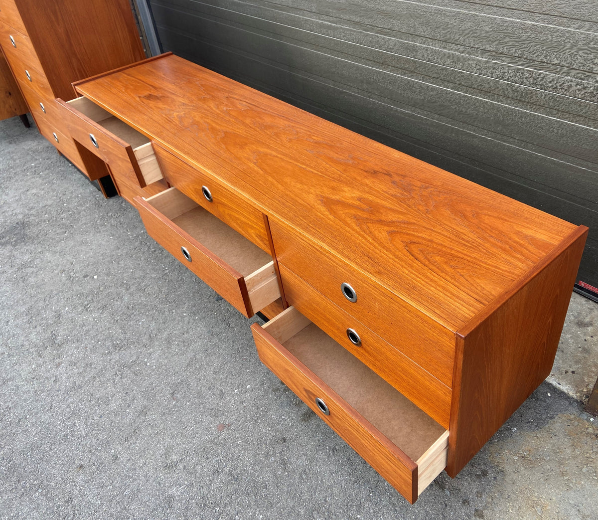 RESTORED Mid Century Modern Teak Dresser and Tallboy
