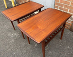 2 REFINISHED Mid Century Modern Teak End Tables w Shelves, Perfect 4