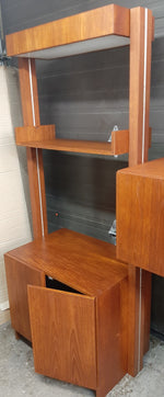 REFINISHED MCM Teak Freestanding Modular Wall Unit 9