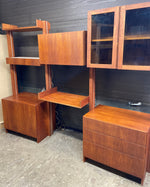 REFINISHED MCM Teak Freestanding Modular Wall Unit 6