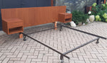RESTORED Teak MCM Headboard w 2 floating nighstands for Queen Bed L 94.5