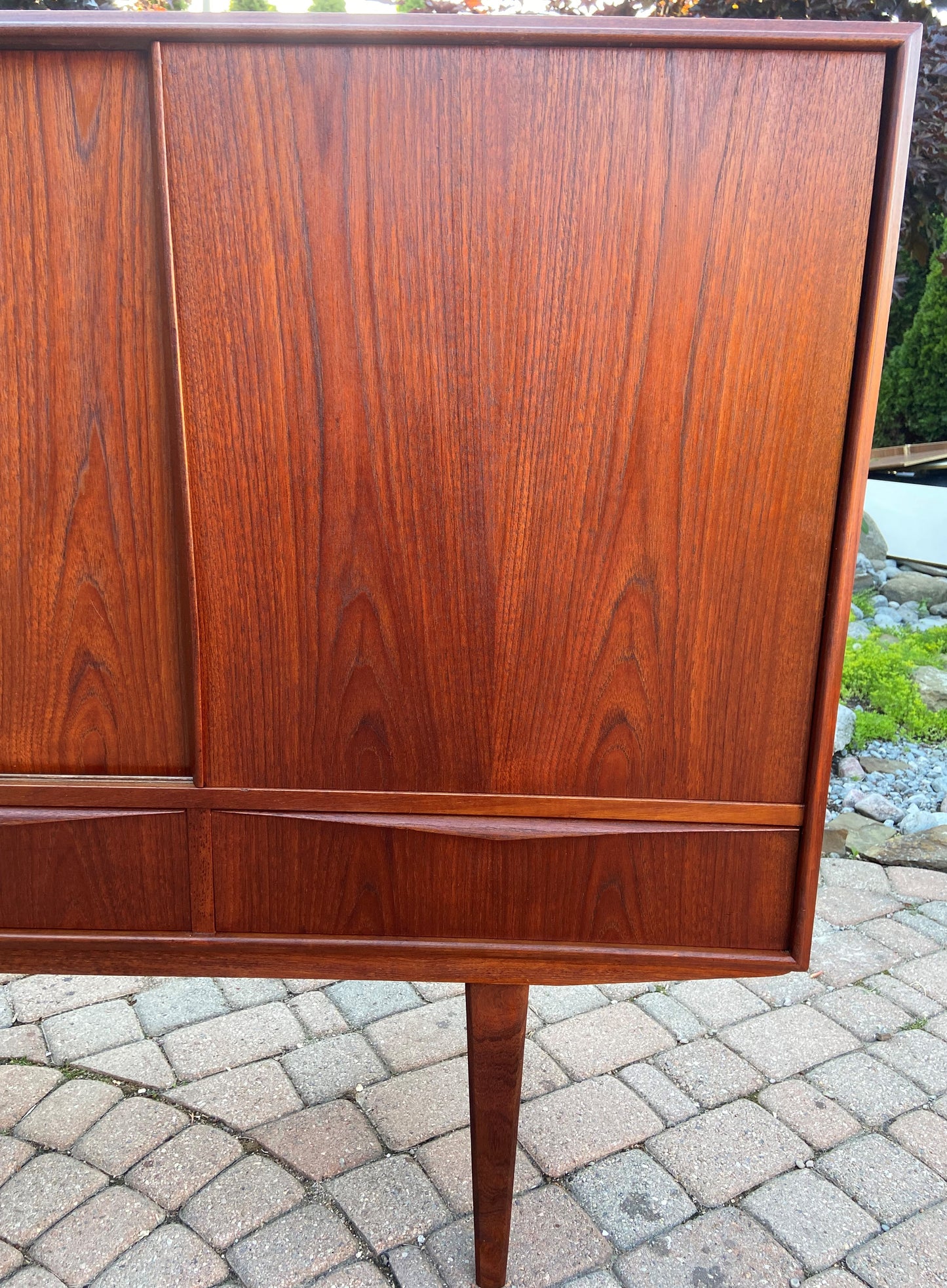 REFINISHED Danish MCM Teak Highboard by EW Bach for Sejling Skabe 77.5"