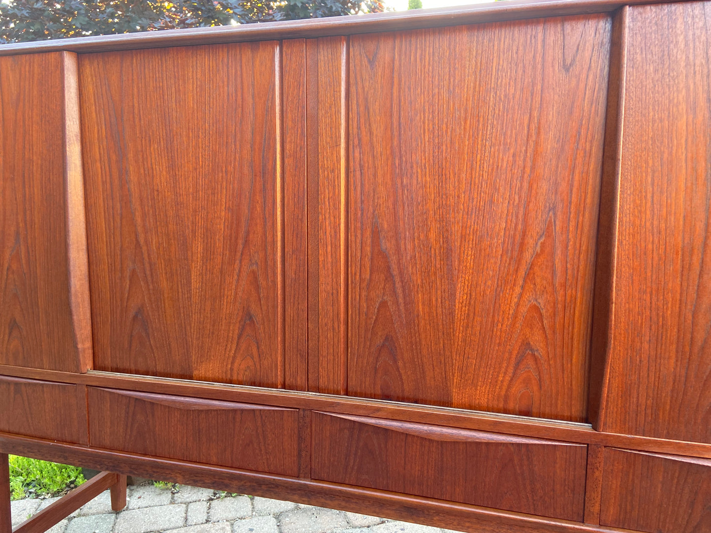 REFINISHED Danish MCM Teak Highboard by EW Bach for Sejling Skabe 77.5"