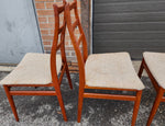 6 RESTORED Mid Century Modern Teak Ladder-Back Chairs, will be REUPHOLSTERED 10