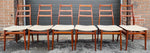 6 RESTORED Mid Century Modern Teak Ladder-Back Chairs, will be REUPHOLSTERED 2