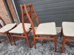 6 RESTORED Mid Century Modern Teak Ladder-Back Chairs, will be REUPHOLSTERED 8
