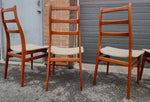 6 RESTORED Mid Century Modern Teak Ladder-Back Chairs, will be REUPHOLSTERED 9