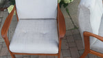 REFINISHED REUPHOLSTERED Pair of Mid Century Modern Teak Armchairs,  Perfect 8