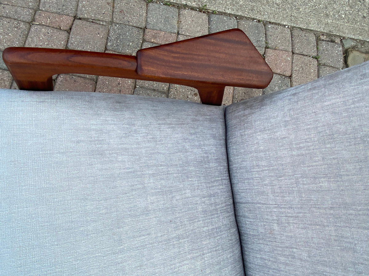 REFINISHED Danish Mid Century Modern Teak Lounge Chair NEW Upholstery, Perfect
