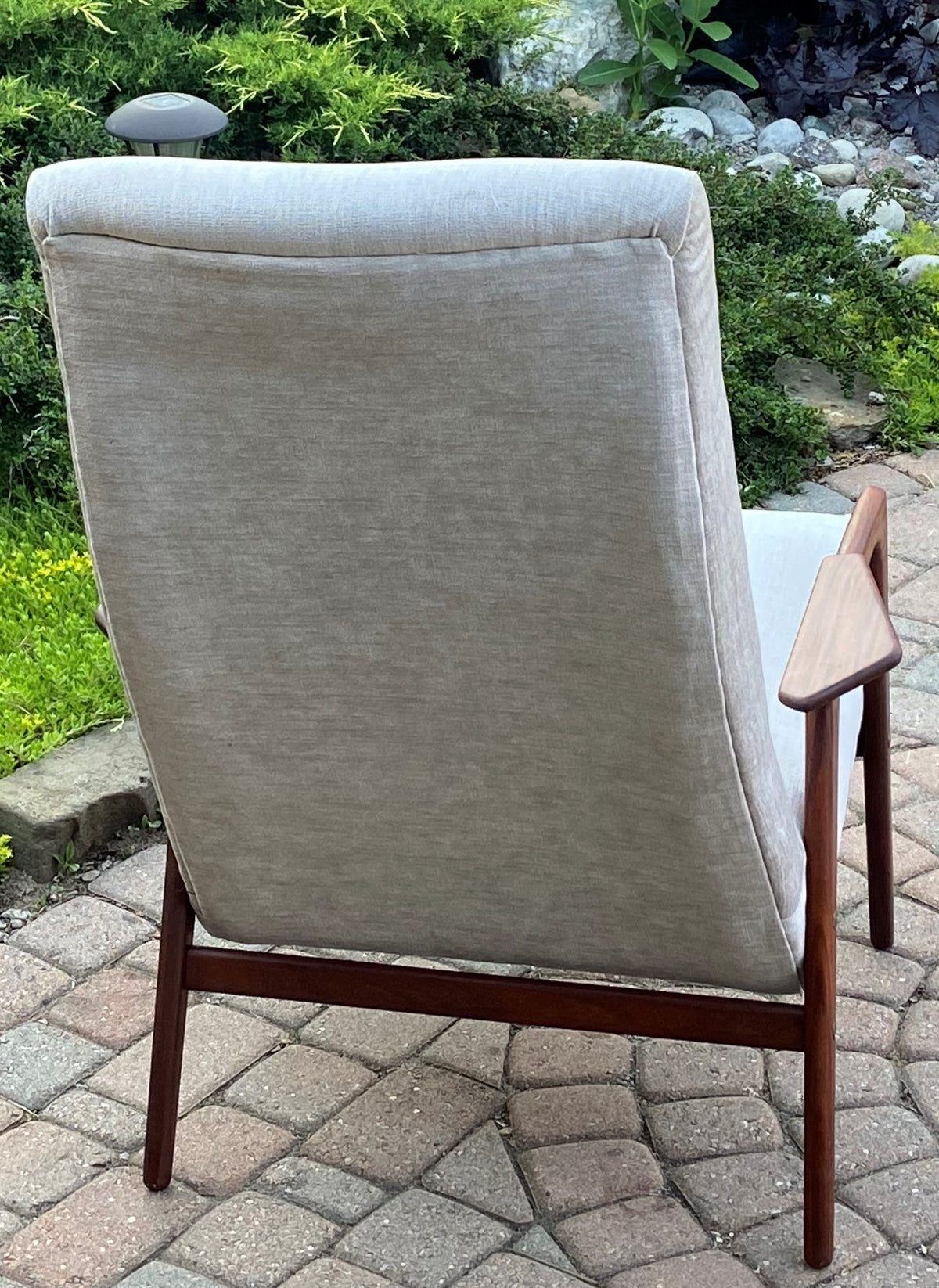 REFINISHED Danish Mid Century Modern Teak Lounge Chair NEW Upholstery, Perfect