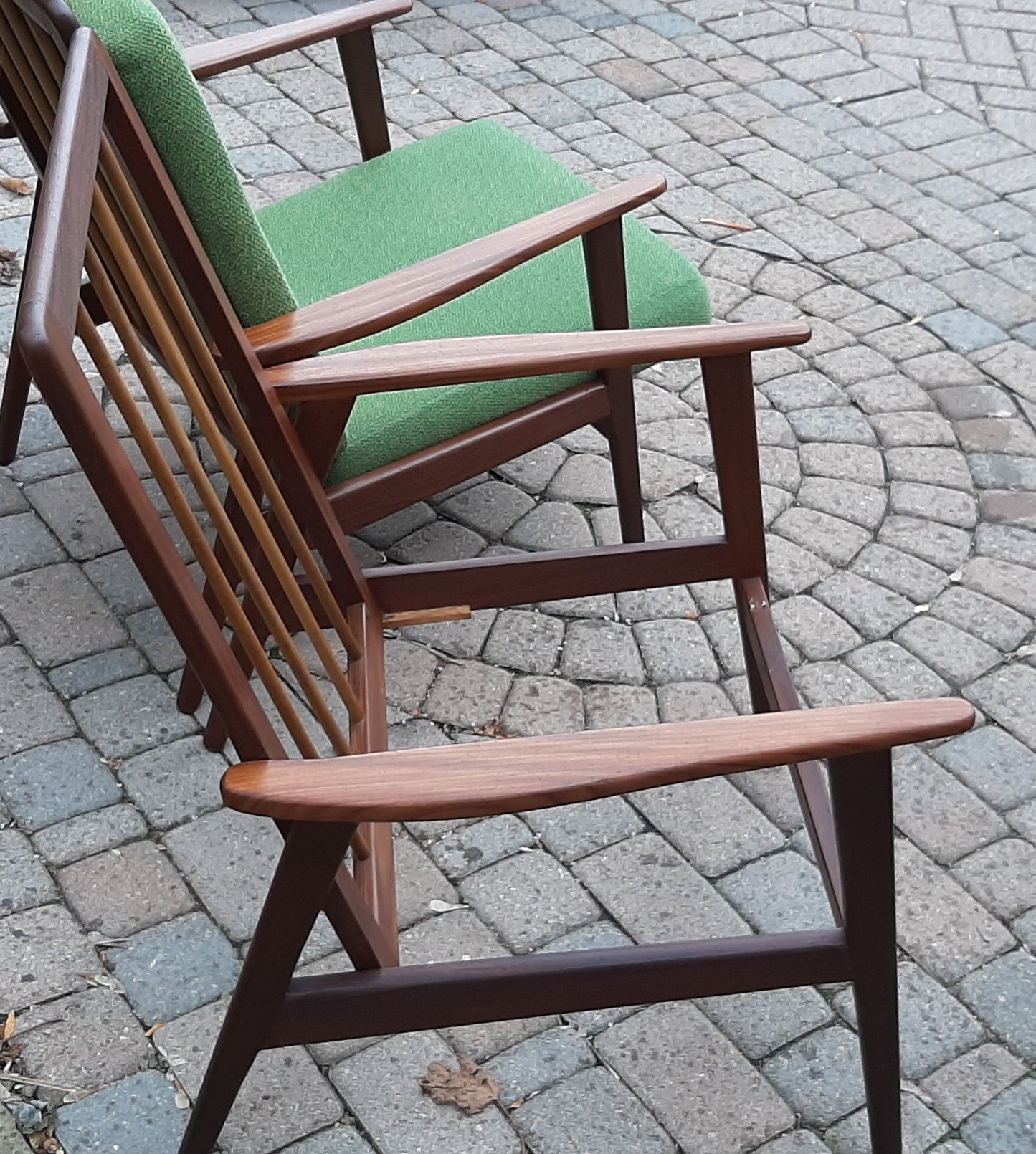 A pair of Danish MCM Solid Teak Lounge Chairs REFINISHED