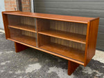 REFINISHED Mid Century Modern Teak Bookcase Media TV Console 55