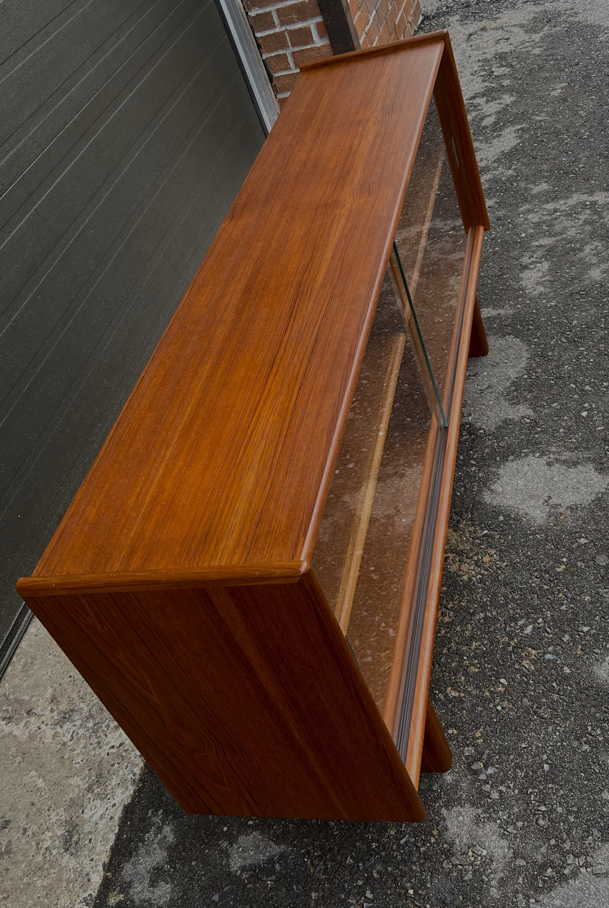 REFINISHED Mid Century Modern Teak Bookcase Media TV Console 55