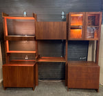 REFINISHED MCM Teak Freestanding Modular Wall Unit 2