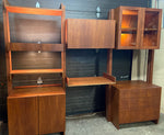 REFINISHED MCM Teak Freestanding Modular Wall Unit 3