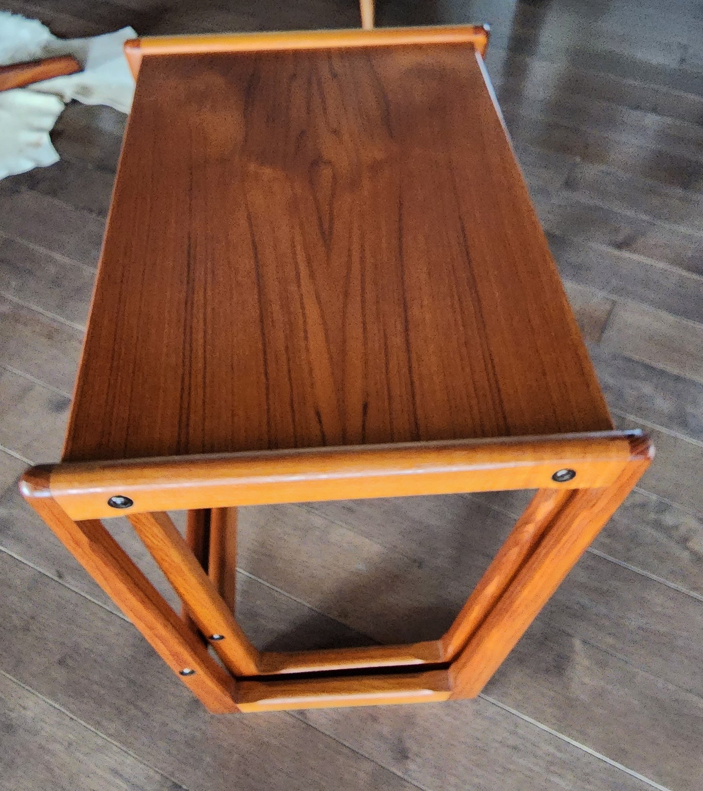 REFINISHED Danish Mid Century Modern 3 teak nesting / end tables