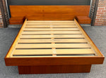REFINISHED Mid Century Modern Teak Queen Bed w Nightstands & Tallboy 2