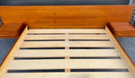 REFINISHED Mid Century Modern Teak Queen Bed w Nightstands & Tallboy 8