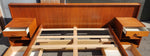 REFINISHED Queen Mid Century Modern Teak Bed w nightstands & 2 storage drawers 7