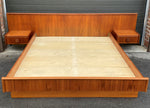REFINISHED MCM Teak dresser, highboy & Queen platform bed w floating nightstands 7